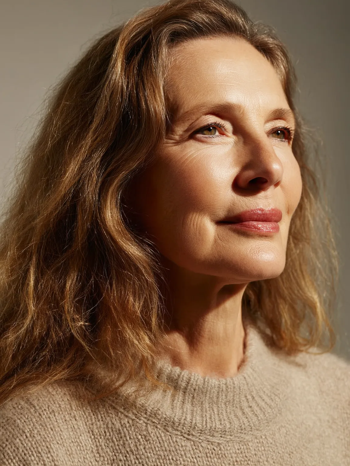 Medium-Length Natural Wave in Warm Golden Brown